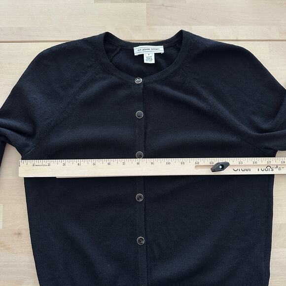 St John Sweater Womens P Santana Knit Button Front Cardigan Old Money Minimalist - Picture 9 of 9